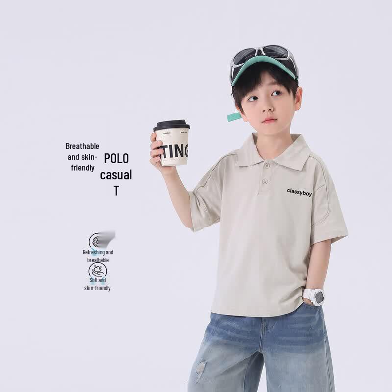 Youyou Tonghua Boys' Summer Cotton POLO Shirt
