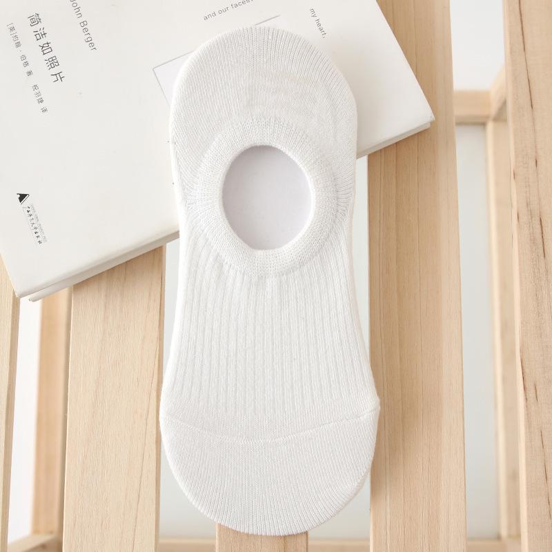 Summer Solid Color Socks Black And White Gray Invisible Socks Light Mouth Low Top Men'S Simple Socks Breathable Boat Socks Women