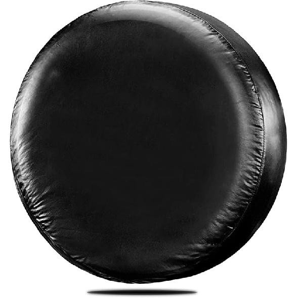 WSSROGY 15 inch PU Leather Soft Trailer Spare Tire Cover Fit for Jeep, SUV, Truck (Black, 15 inch for Diameter 27  - 29 ) 14 inch for 23 -27