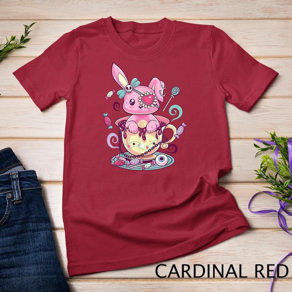 Kawaii Pastel Goth Cute Creepy Rabbit Menhera Occult Bunny Unisex T-shirt 2 M