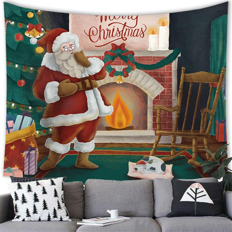 Merry Christmas Cartoon Snowman Cross-border Supply Tapestry Wall Hanging Blanket