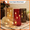 Xiaomi Clear Acrylic 3 Wick Flickering Flameless LED Candles Battery Operated Realistic Pillar Candles for Home Weddings Parties Decor