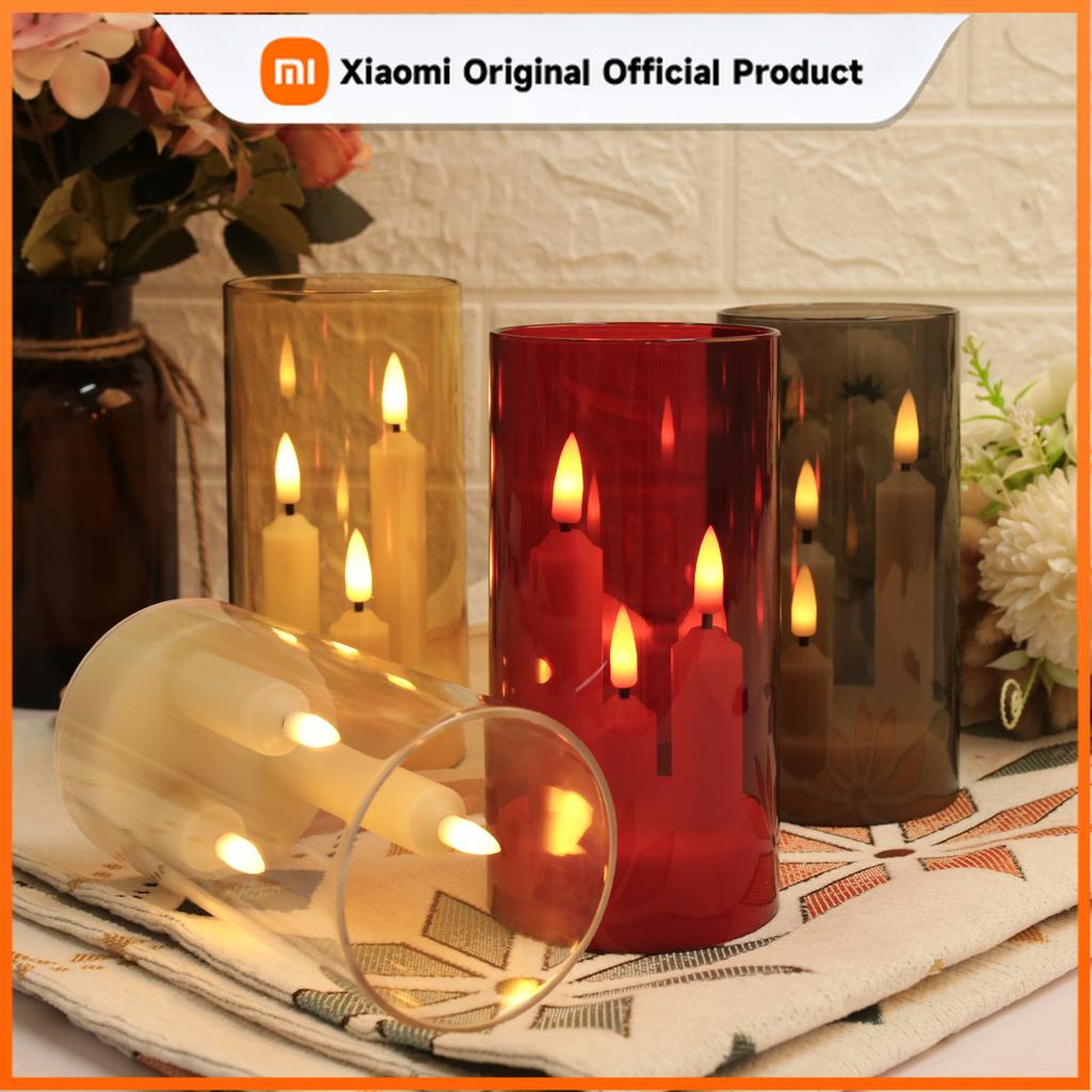 Xiaomi Clear Acrylic 3 Wick Flickering Flameless LED Candles Battery Operated Realistic Pillar Candles for Home Weddings Parties Decor