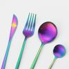 5Pcs Gold Dinnerware Cutlery Set Knife Cake Fork Tea Spoon Dinner Tableware Stainless Steel Flatware Home Kitchen Silverware Set