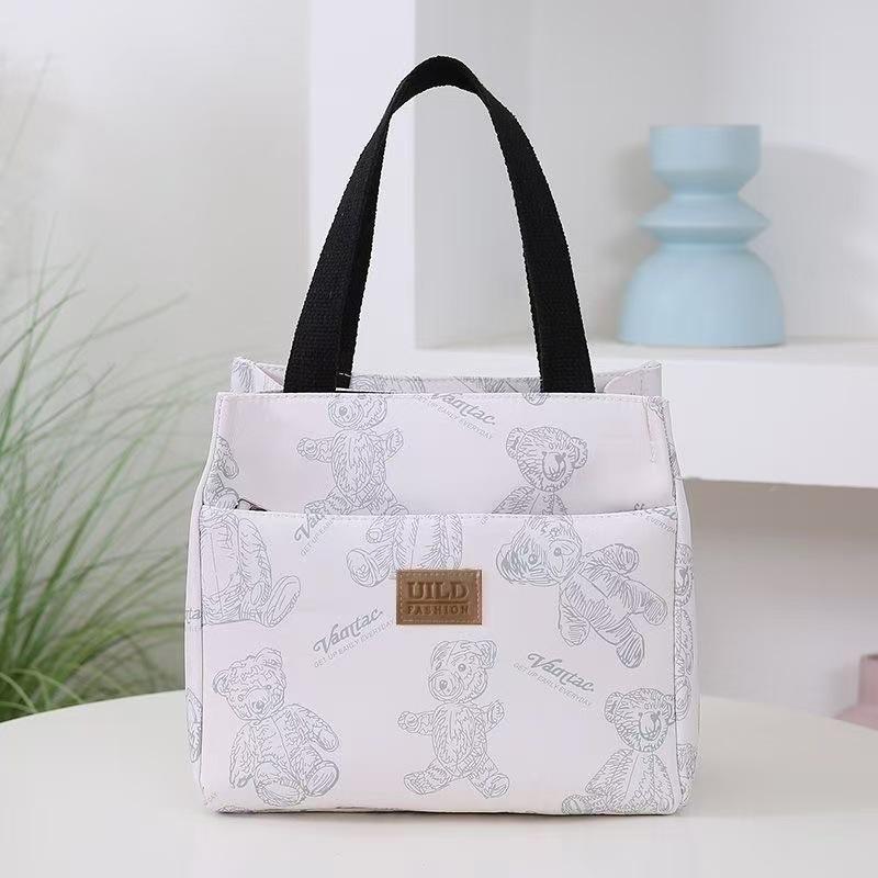 

New canvas handbag canvas bag large capacity simple office workers students versatile lunch box work bento