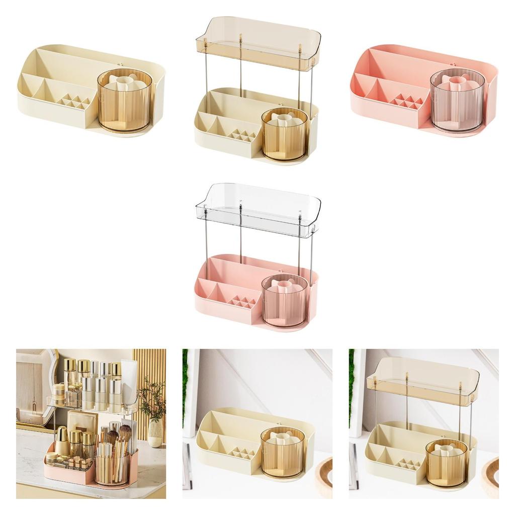 Makeup Desk Organizer Stylish Versatile Display Case Decorative Skincare Organiser for Counter Desktop Dresser Bathroom Perfume