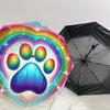 1 st Mönster med regnbågsfärgade tassavtryck Paraplydesign Automatiskt Öppnings- och Stängningsparaply, Högkvalitativt Reseparaply, Lätt och Bärbart, -1002113