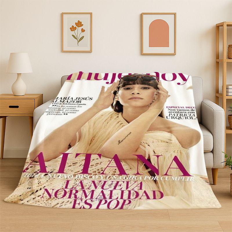 Fashion Aitana Spanish Singer Flannel Blanket Soft Warm Throw Blanket for Bedroom Living Room Bed Travel Camping Picnic Gift