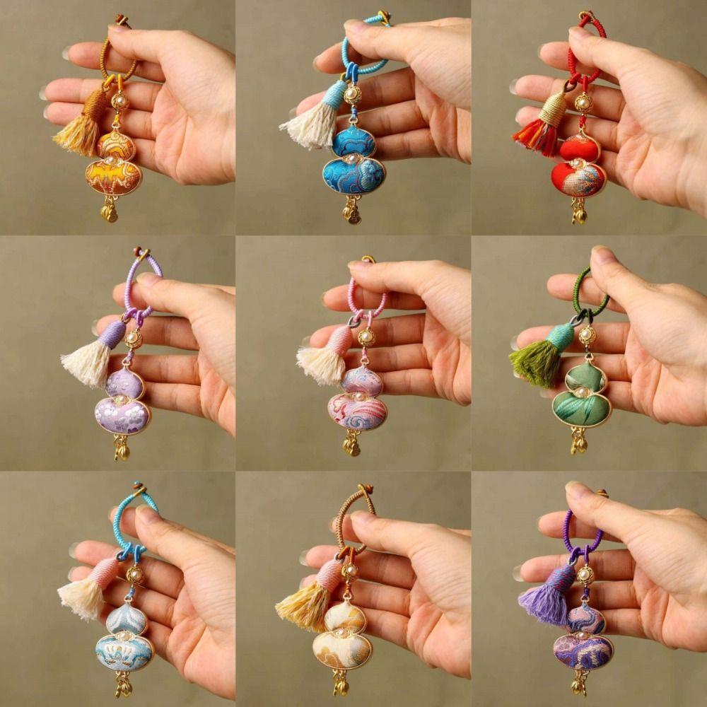 Blessing Brocade Gourd Pendant Good Luck Hanging Ornaments Spring Festival Gourd Key-chain  Gifts