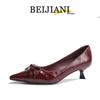 BEIJIANI 1578-27: French Style Bow Pointed Toe Stiletto Heels for Women