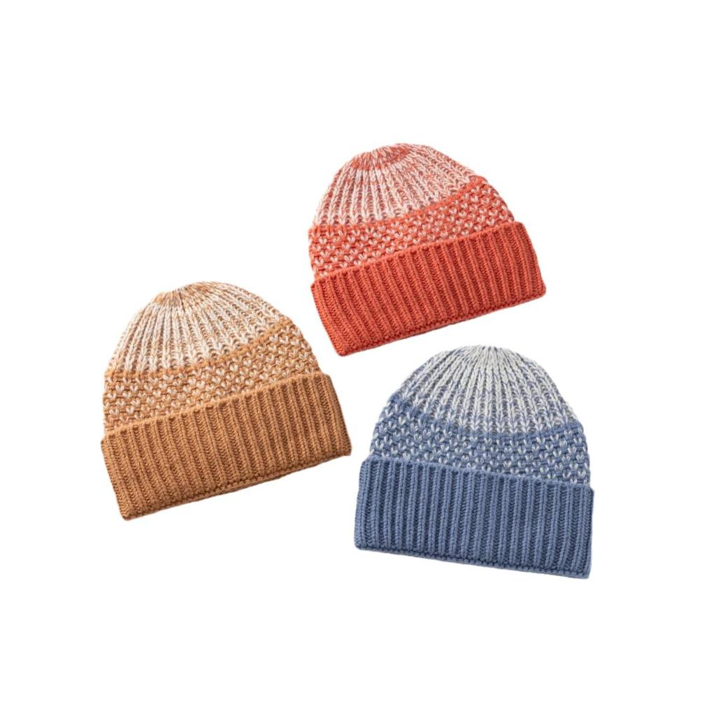 100% Wool Snowflake Pattern Knit Hat - Warm & Versatile for Women and Men