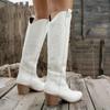 Damen Übergröße Bestickte Cowboystiefel bis zum Knie, Western-Stil, Kollektion 2026.