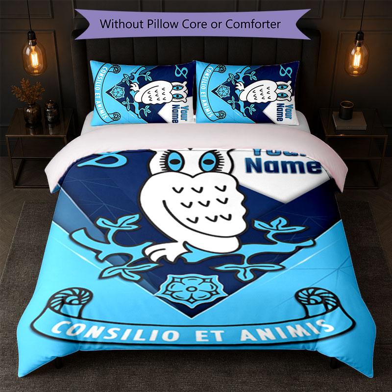 Sheffield Wednesday FC Custom Name Text Bedding Set 1 Duvet Cover+2 Pillowcases Soccer Logo Personalized Gift For Special Occasion Bedroom Decor