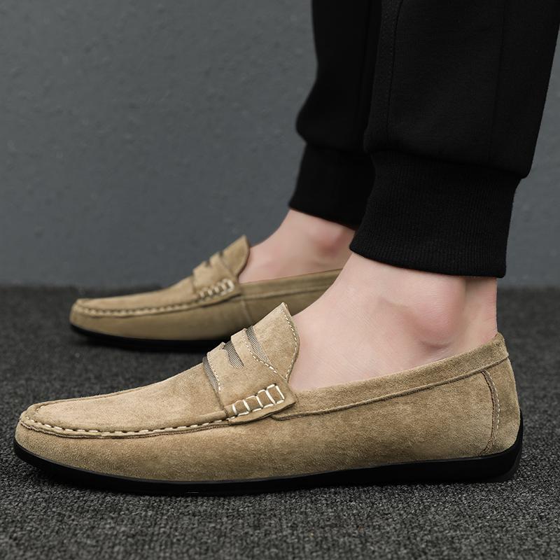 Fashion Genuine Leather Men's Loafers Classic Comfortable and Lightweight Style Office and Leisure Party Luxury Adult Flat Shoes
