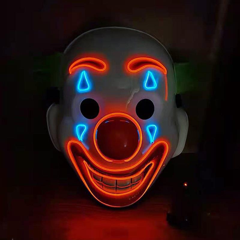 Jack Clown EL Luminous Mask - Halloween Flashing Prop One Size