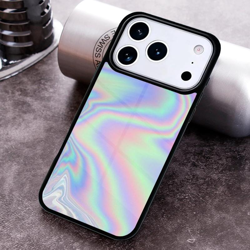 Holographic Iridescence Phone Case for iPhone 17 16 15 Pro Max Air 14 13 12 11 Plus Shockproof Cover