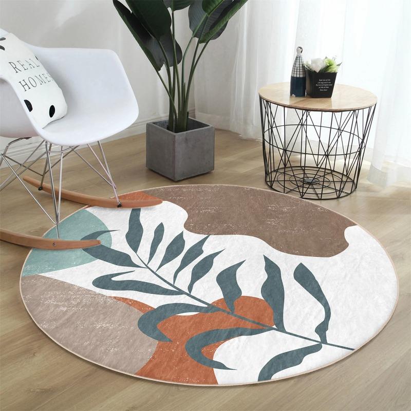 Boho kulatý koberec barevný podlahový koberec abstraktní protiskluzový kruhový koberec rostlinná protiskluzová rohož geometrické koberce domácí dekorace kulaté koberce