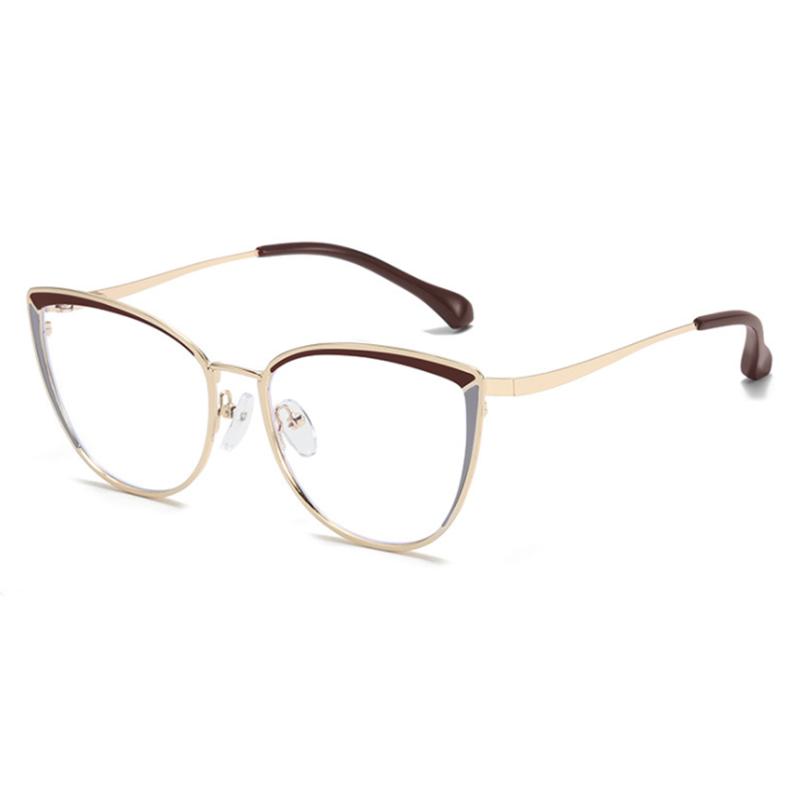 Anti-blue Light Cat Eye Prescription Spectacle Women Myopia Lens Photochromic Eyeglasses Diopter 0 -0.5 -0.75 -1.0 -2.0 To -6.0