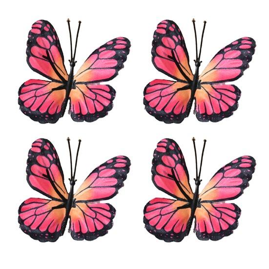 4 Pcs 3D Butterfly Wall Stickers Colorful Butterflies Wall Decal Removable Wall Art Murals for DIY Crafts Home Office Party Bedroom Decoration