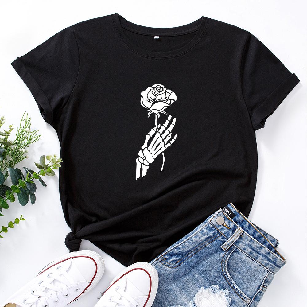 Casual Loose Top Fashionable Versatile Short Sleeve Simple T-Shirts Women’s S
