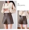 High-Waisted Leather Shorts for Women - 2026 New Style A-Line Slim Fit PU Wide-Leg Bootcut (Autumn/Winter) In Black