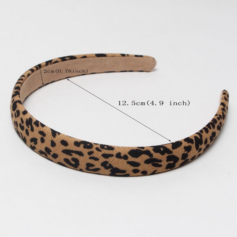 2pcs 2cm Leopard Headbands Solid PU Hairbands Set for Women Head Wrap Girls Tiara Elegant Headwear Hair Accessories