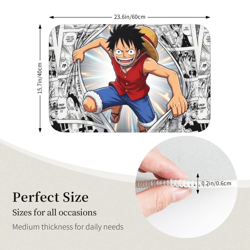 Anime One P-Pieces Floor Door Kitchen Bathroom Mats Anti-Slip Indoor Doormat Garage Living Room Entrance Rug Carpet Footpad