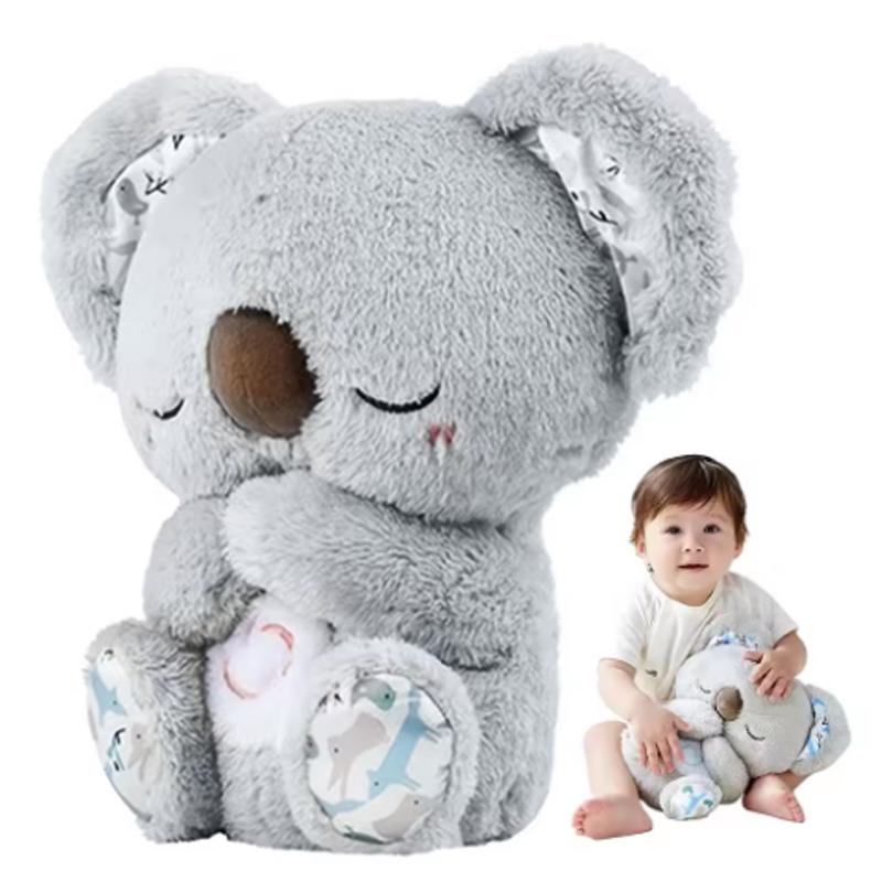 Breathing Koala With Light Sound Baby Sleep And Playmate Koala Musical Stuffed Plush Toy Newborn Sensory Comfortable Baby Gifts