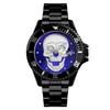 Hot-selling watch, fashionable rhinestone-encrusted skull, luminous men's waterproof quartz watch
