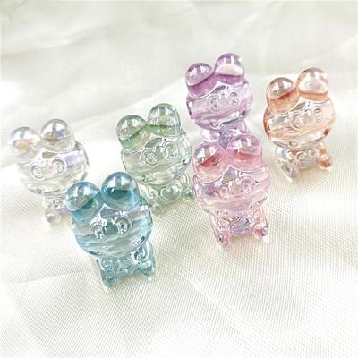Mode Dazzle Hase Lose Perlen 5 Stück DIY Armband Halskette Handgefertigte Materialien Anhänger Transparent UV-beschichtet Schmuckzubehör