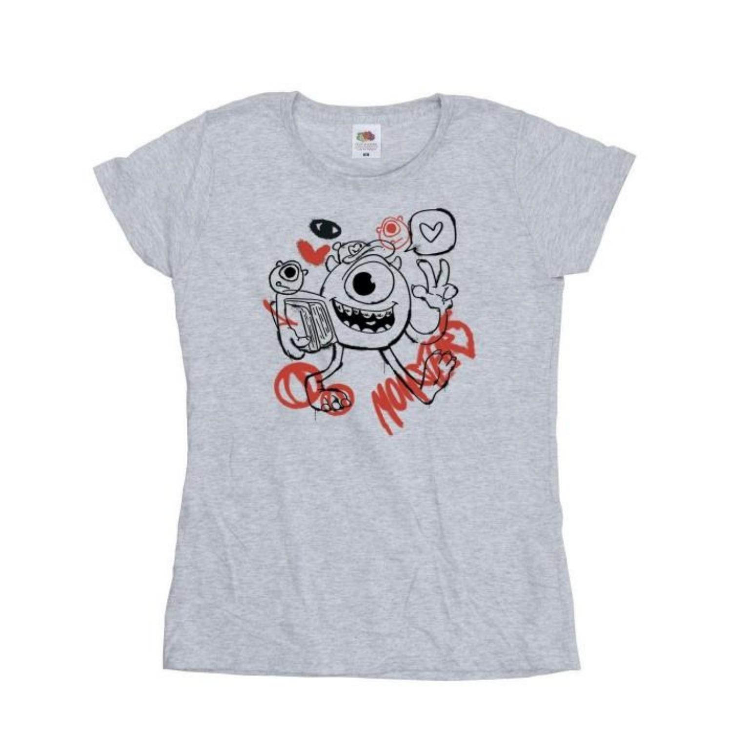 

Monsters Inc Womens_Ladies Mike Graffiti T-Shirt S чёрный