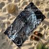 Shiny Black Leopard Print Beach Towel, Sun And Windproof, Suitable For Swimming Pools, Camping And Travel.