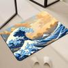 Great Door Mat Bedside Entrance Bath Floor Decoration Corridor Art Wave The Door Mat Carpet Living Kanagawa Room off Balcony