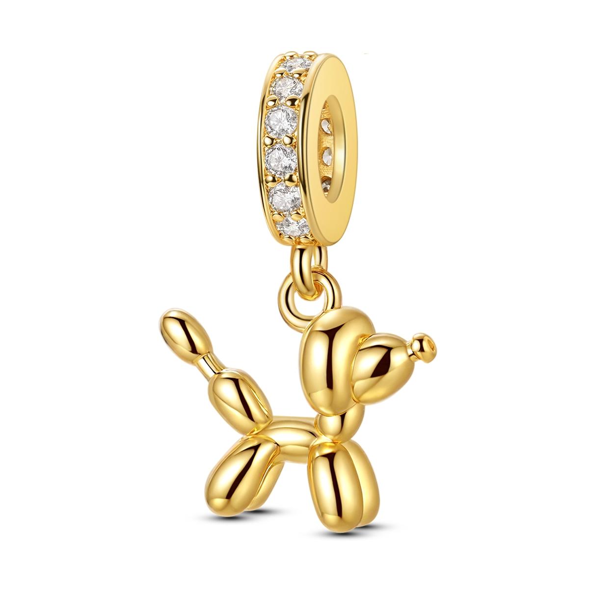 

New In 925 Silver Balloon Poodle Pendant Charms Jewellery Fit 925 Bracelet For Women DIY Gift