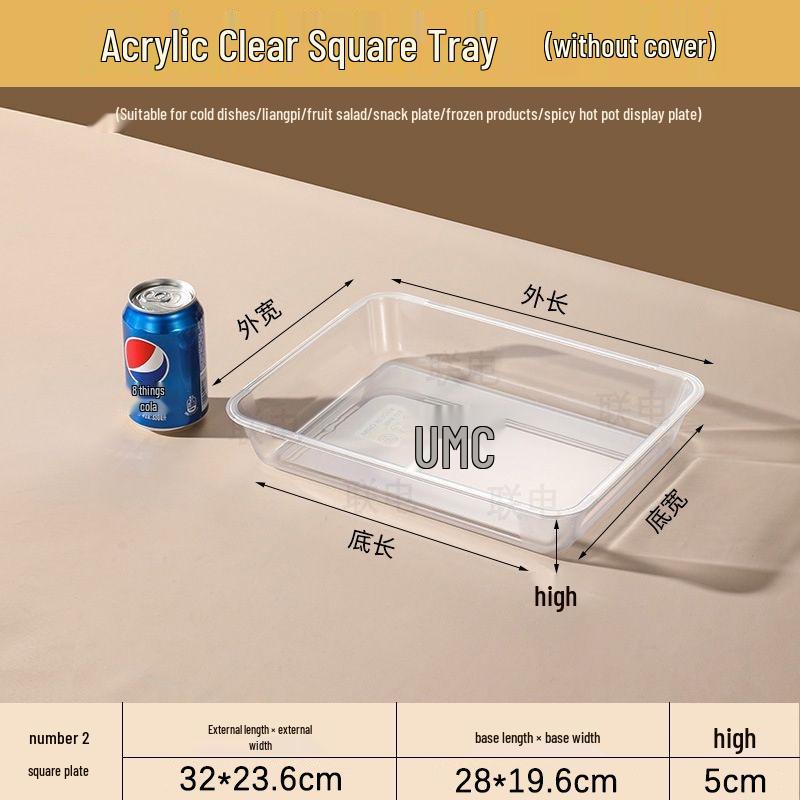 Extra Thick Transparent Rectangular Tray for Fruit Cake Dessert Snacks