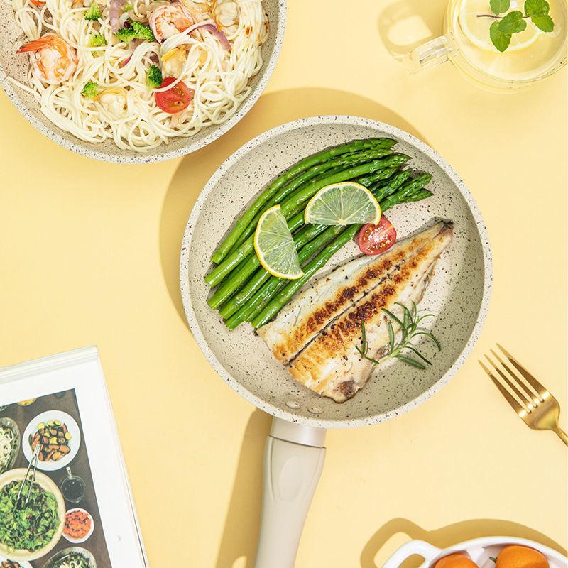 Non-Stick Medical Stone Frying Pan: Multi-Function, Steak & Pancake-Ready, Induction & Gas Compatible, Ideal for Baby Food.