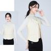Winter Women Layering Vest Coat Thin Padded Button Closure V Neck Sleeveless Solid Color Windproof Heat Retention Outdoor Down C