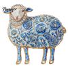 Decorative Lamb Brooch Rhinestone Floral for Women, Flower Sheep Alloy Lapel Pin Pin, Animal Jewelry Clothing Suits Scarves Bags