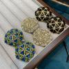Medieval Vintage Earrings Court Vintage Light Luxury Gemstone Geometric Hexagonal Stud Earrings