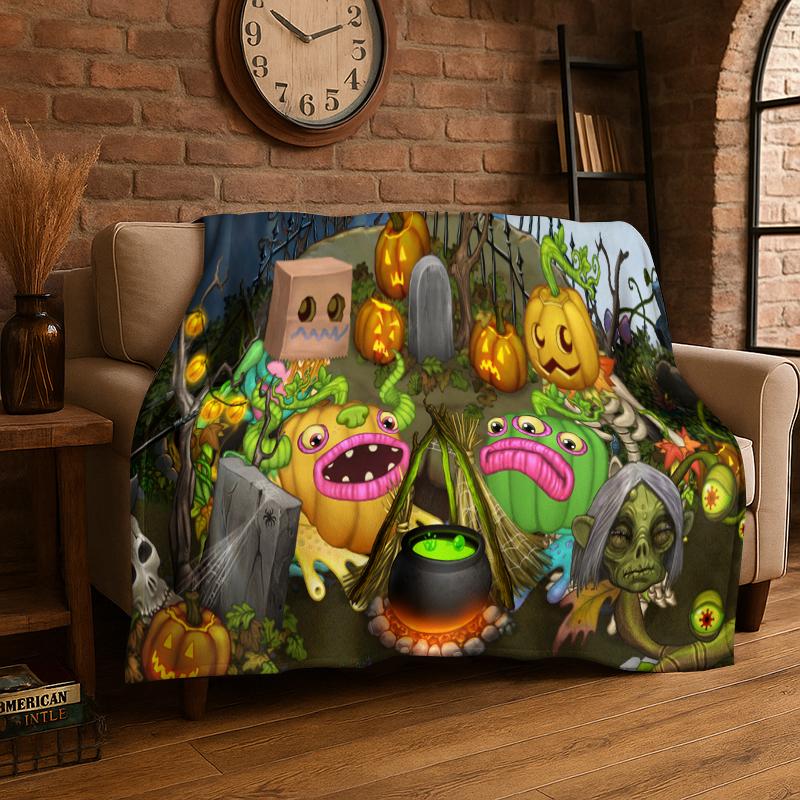 Music Game My Singing Monsters Cartoon Flannel Blanket Soft Throw Blanket for Bedroom Living Room Bed Travel Camping Picnic