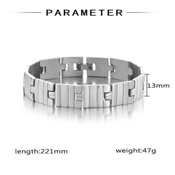 New Fashion Jewelry Stainless Steel Mens Bracelets Fashion Watch Bands Link Chain Bracelet as picture серебряный