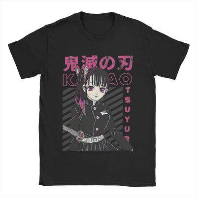 Kanao Tsuyuri Demoned Slayered T-Shirty Męskie Śmieszne Bawełniane Koszulki z Okrągłym Dekoltem i Krótkim Rękawem Pomysł na Prezent Odzież