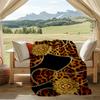 Leopard Glamour Blanket Personalized Name Flannel Blanket Soft Cozy Plush Throw for Sofa Bed Lightweight Home Décor