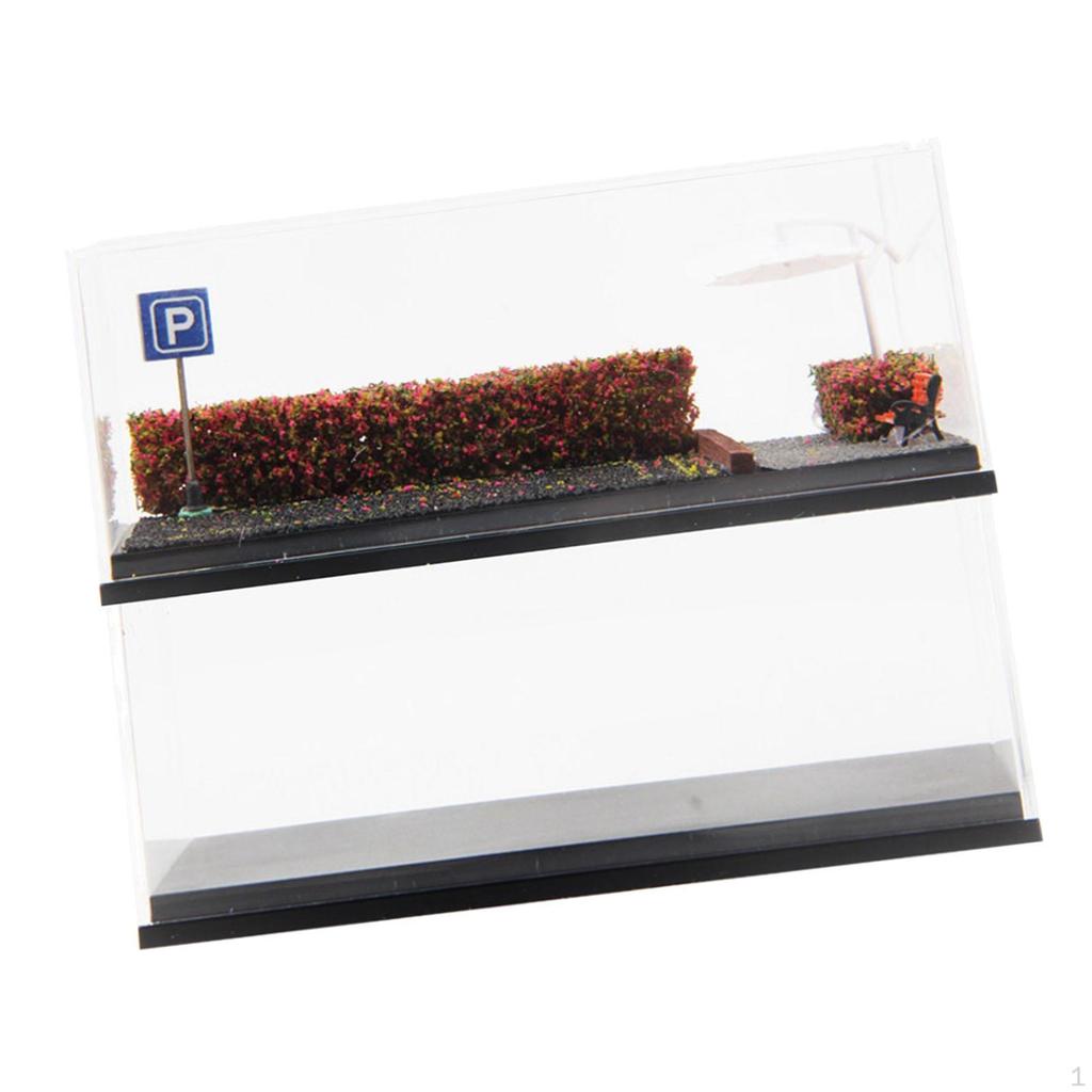 1/64 Scale Model Car Display Case, Dustproof Cover, Diorama Parking Lot Base for Vehicles,
