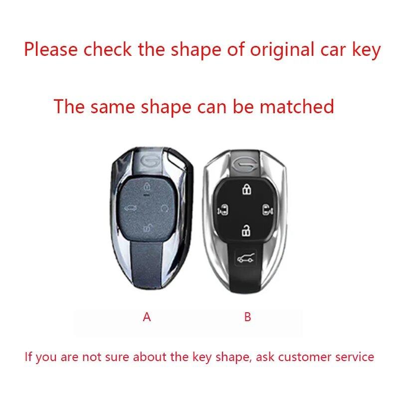 Goatskin Car Key Case Gac New Energy Trumpchi  Empow J11 J12 J13 J14 J15 J16 Gs8 Car Key Key Cover Zinc Alloy Leather Protec