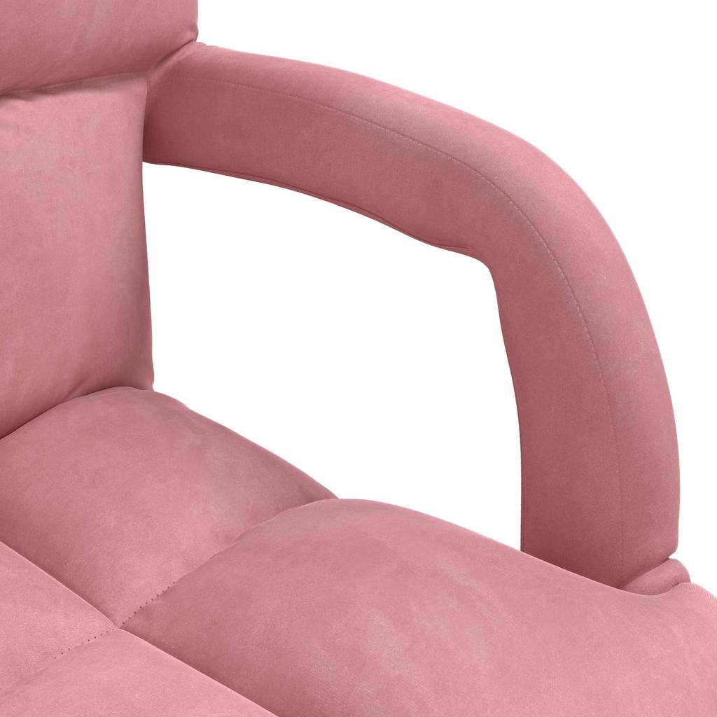 Adjustable Floor Chair Pink Velvet