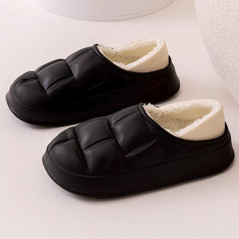 Qidashun's New Autumn and Winter Cotton Slippers, Indoor and Outdoor Waterproof Cotton Shoes To Keep Warm, Couple Thickened EVA Cotton Mop