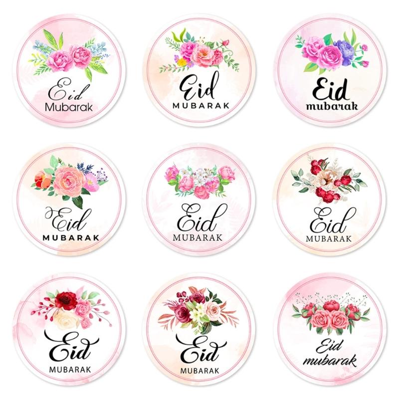 Set of 90Pcs Eid Mubarak Sticker 40mm Decorative Wrapping Sticker for Journal Planner Packaging Party Decoration