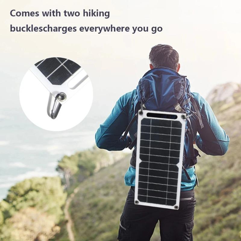 Solar Panel 2W With USB Outdoor Phone Charger Waterproof For Hiking And Camping Portable Solar Charging 5V Mobile Power Supply