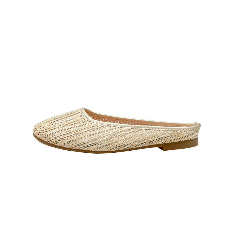 

Grape mother of the same style, summer new woven design breathable casual versatile low-heeled fisherman shoes women s half-drag sandals 40